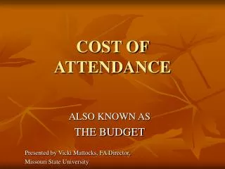 COST OF ATTENDANCE