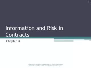 Information and Risk in Contracts