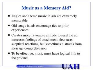 Music as a Memory Aid?