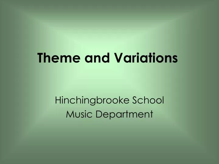 theme and variations