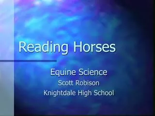 Reading Horses
