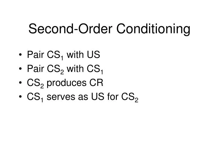 second order conditioning