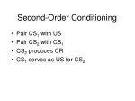 Second-Order Conditioning - slide 1