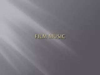 Early Film Music