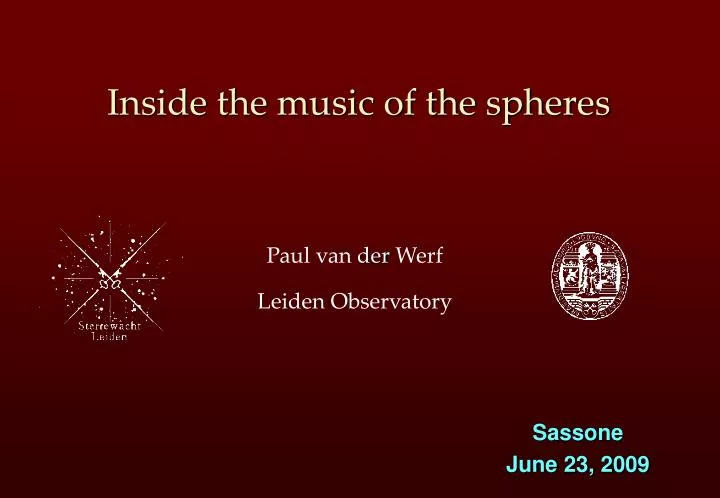 inside the music of the spheres