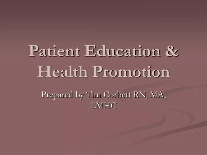 patient education health promotion
