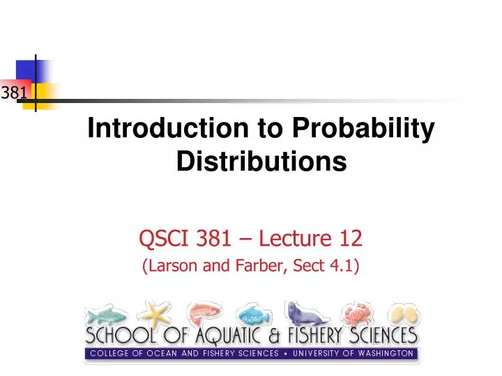 introduction to probability distributions