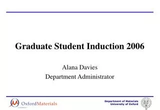 Graduate Student Induction 2006