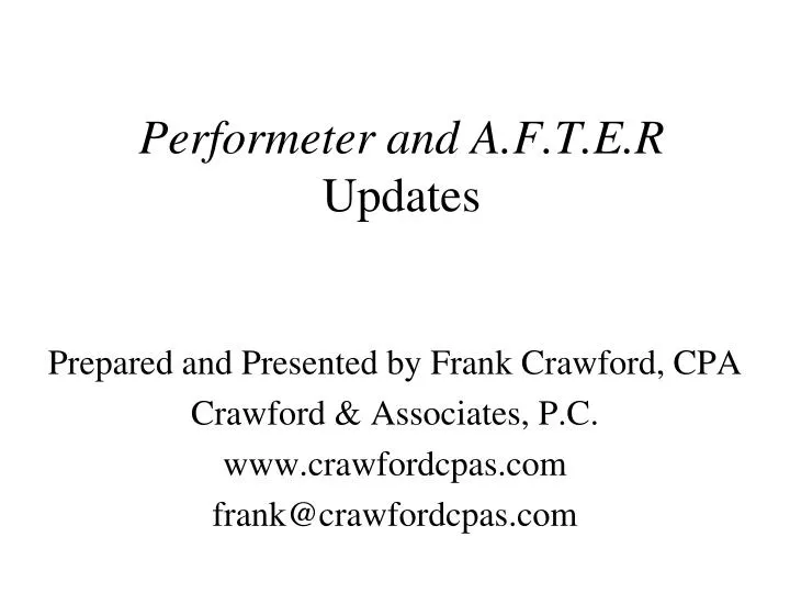 performeter and a f t e r updates