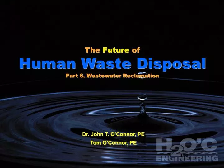 the future of human waste disposal part 6 wastewater reclamation