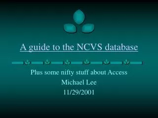 A guide to the NCVS database