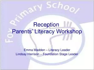 Reception Parents’ Literacy Workshop