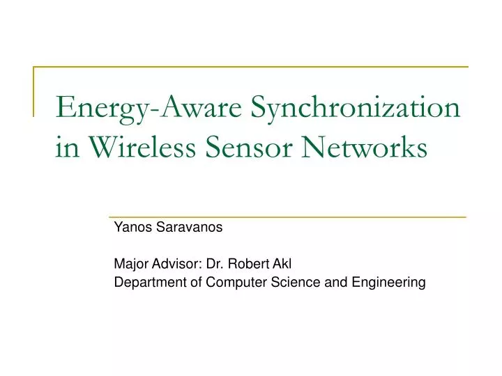 energy aware synchronization in wireless sensor networks