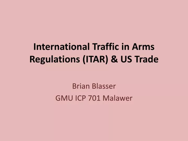 international traffic in arms regulations itar us trade