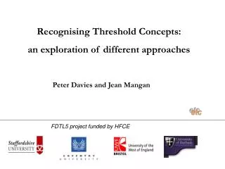 Recognising Threshold Concepts: an exploration of different approaches
