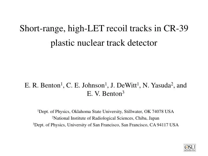 short range high let recoil tracks in cr 39 plastic nuclear track detector