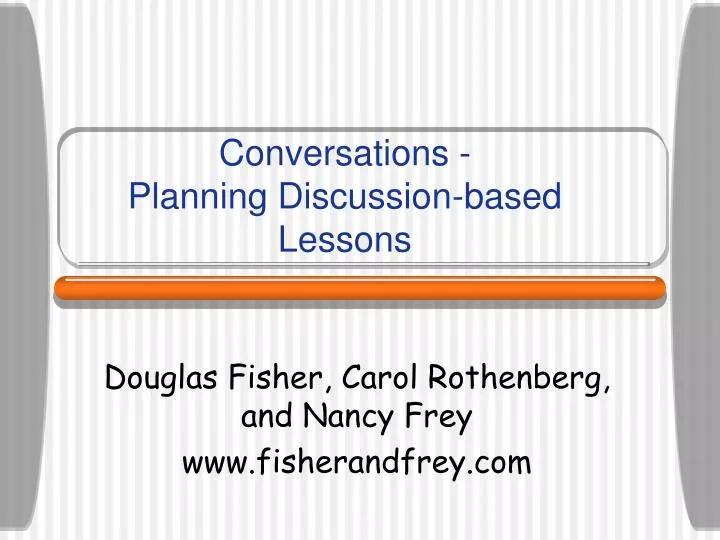 conversations planning discussion based lessons