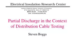 Partial Discharge in the Context of Distribution Cable Testing