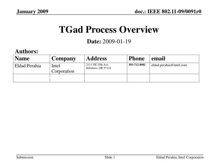 tgad process overview