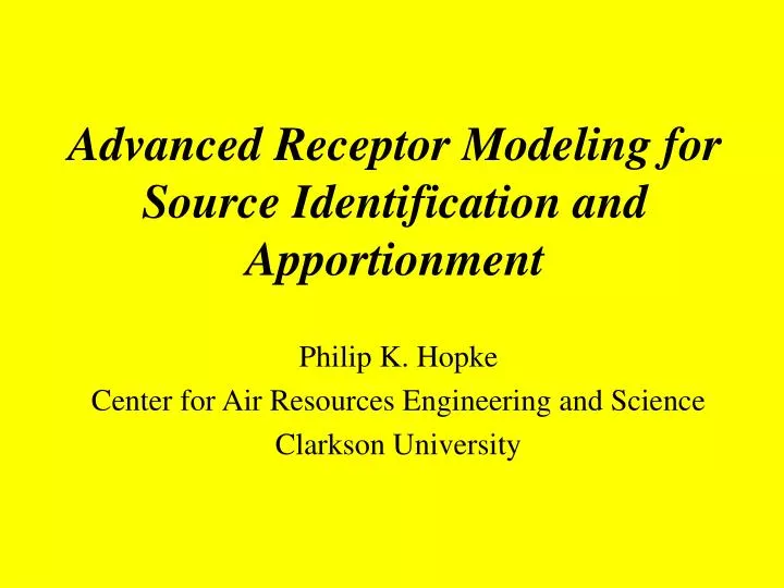 advanced receptor modeling for source identification and apportionment