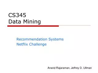 CS345 Data Mining