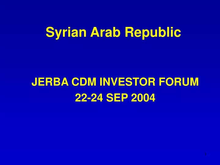 jerba cdm investor forum 22 24 sep 2004