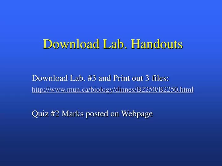 download lab handouts