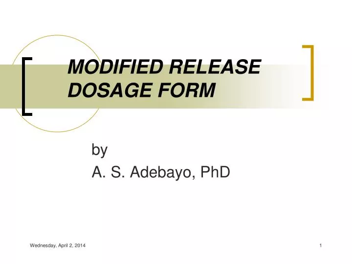 modified release dosage form