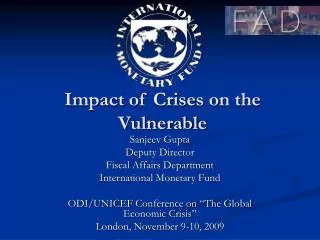 Impact of Crises on the Vulnerable