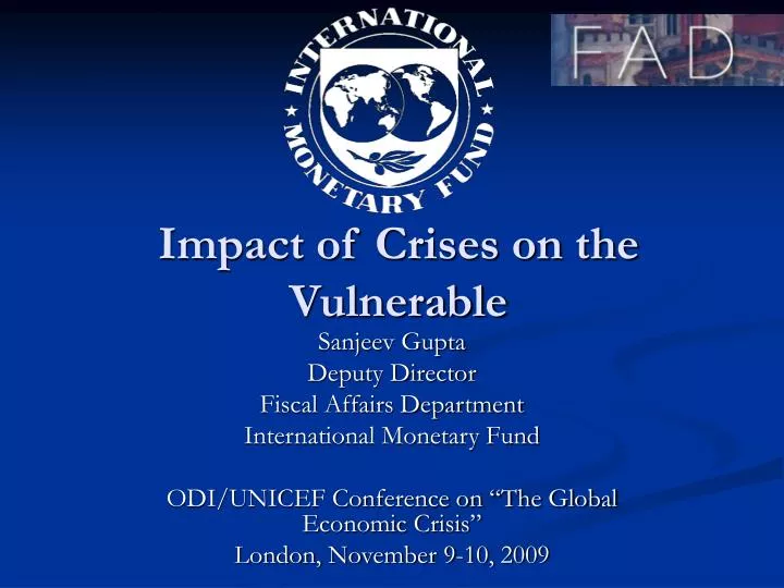impact of crises on the vulnerable