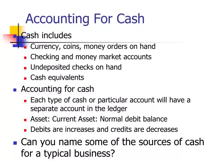 accounting for cash