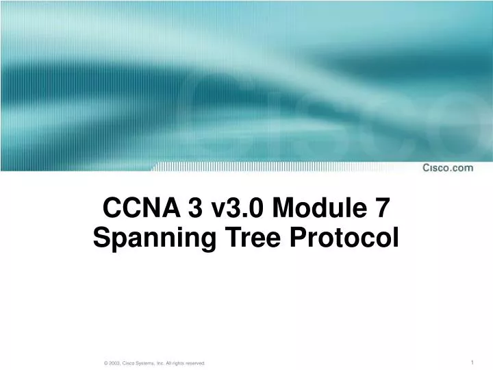 ccna 3 v3 0 module 7 spanning tree protocol