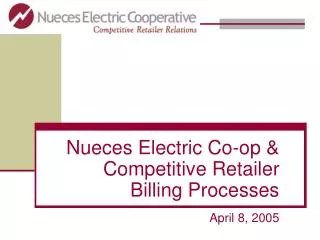 Nueces Electric Co-op &amp; Competitive Retailer Billing Processes