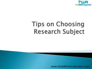 Tips on choosing research subject