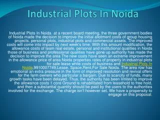 Industrial Plots In Noida 9910007749 for sale/Lease/Rent in