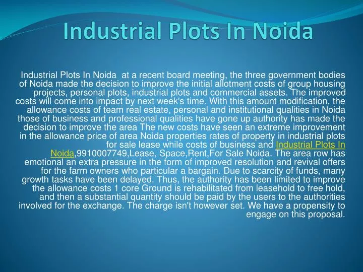 industrial plots in noida