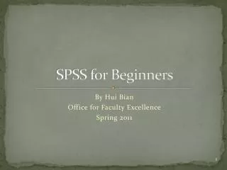 SPSS for Beginners