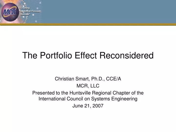 the portfolio effect reconsidered