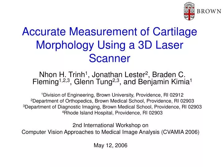 accurate measurement of cartilage morphology using a 3d laser scanner