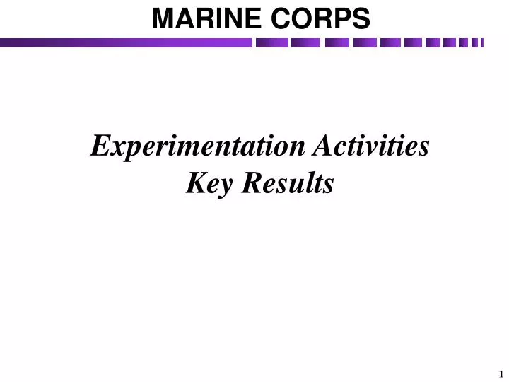 experimentation activities key results