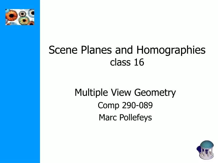 scene planes and homographies class 16