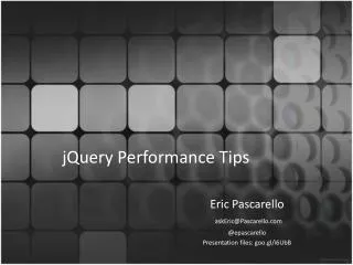 jQuery Performance Tips