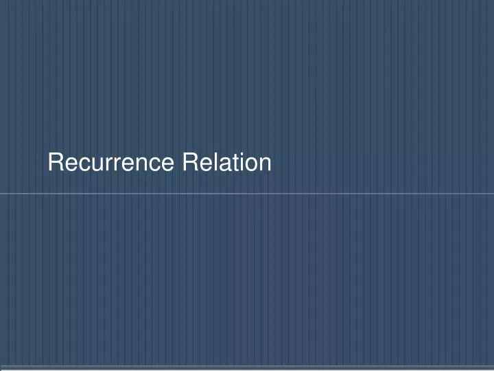 recurrence relation