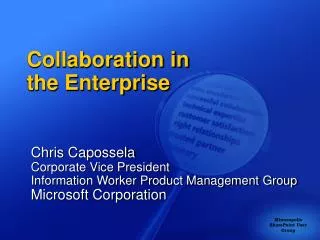 Collaboration in the Enterprise