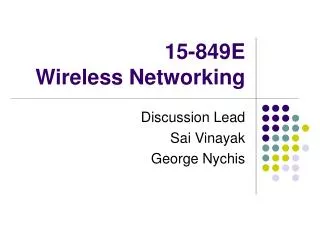 15-849E Wireless Networking