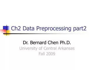 Ch2 Data Preprocessing part2