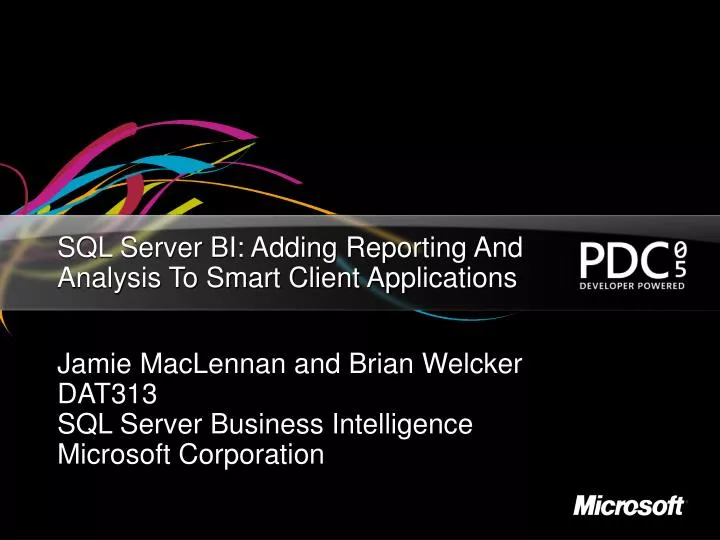 sql server bi adding reporting and analysis to smart client applications