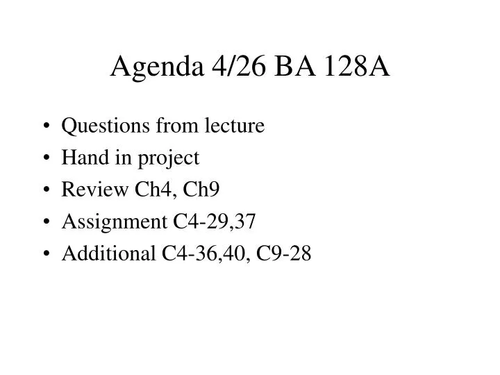 agenda 4 26 ba 128a