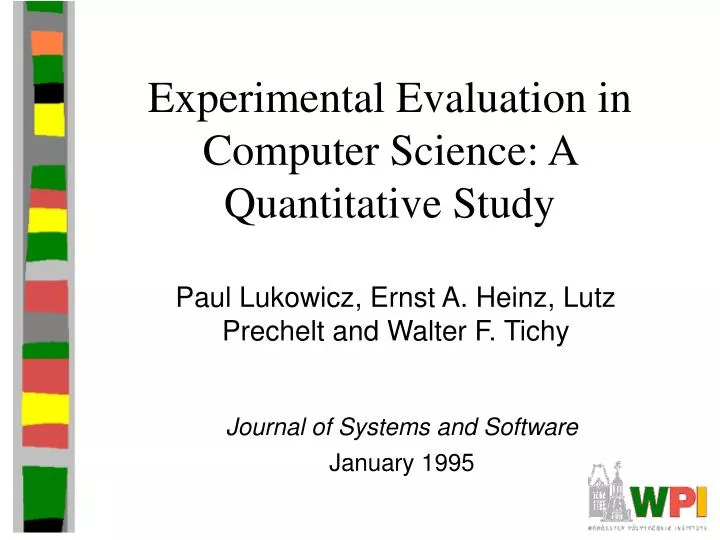 experimental evaluation in computer science a quantitative study