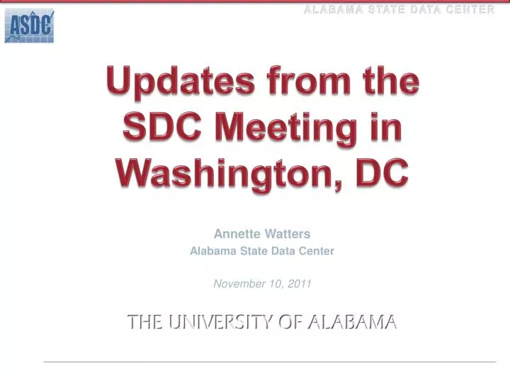 updates from the sdc meeting in washington dc